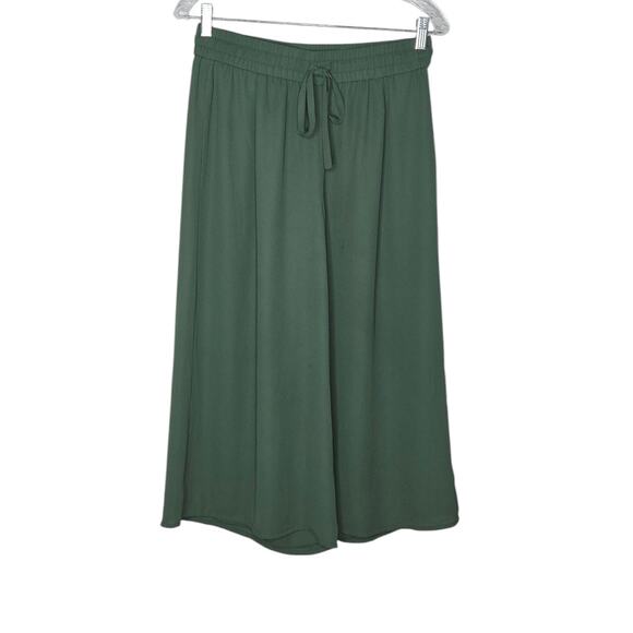 Babaton Aritzia Green Luiz Cropped Wide Leg Culotte Pants Women's Medium - Picture 1 of 8